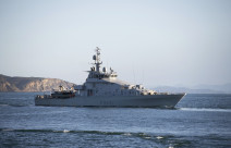 Royal New Zealand Navy's HMNZS Hawea sailing on the sea