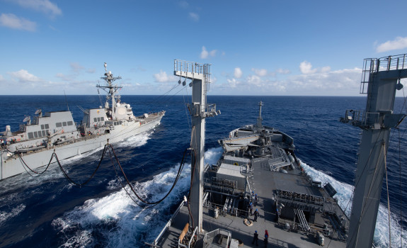 HMNZS Aotearoa and U.S. Navy's USS Sampson complete a replenishment at sea (RAS) near Tonga.