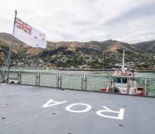 HMNZS Aotearoa in Lyttlelton before leaving for Antarctica