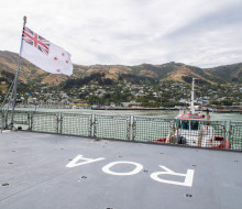 HMNZS Aotearoa in Lyttlelton before leaving for Antarctica