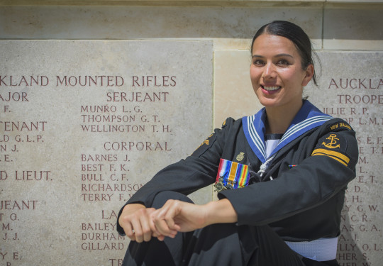Navy Leading Medic Liana Wellington has paid respect to her great-grandfather, Sergeant Thomas Haehae Wellington, who was killed in Gallipoli