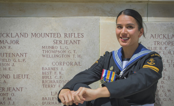 Navy Leading Medic Liana Wellington has paid respect to her great-grandfather, Sergeant Thomas Haehae Wellington, who was killed in Gallipoli