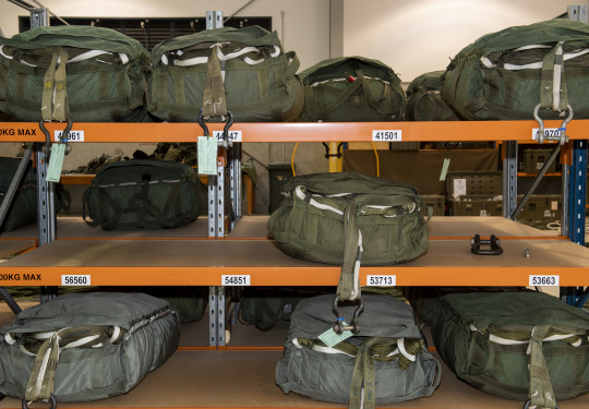 Parachutes packaged up at RNZAF's Ohakea based Safety and Surface unit.