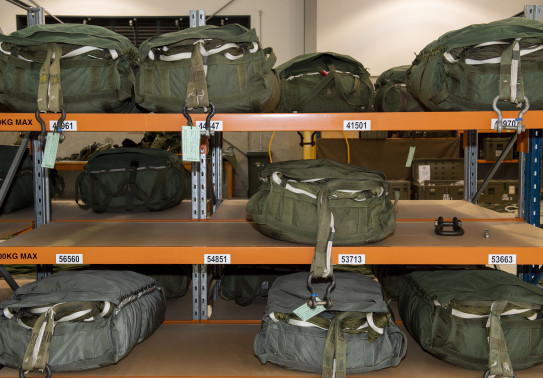 Parachutes packaged up at RNZAF's Ohakea based Safety and Surface unit.