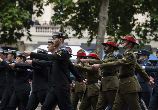 NZDF contingent captured earlier this year at Her Majesty Queen Elizabeth II's 70th Jubilee