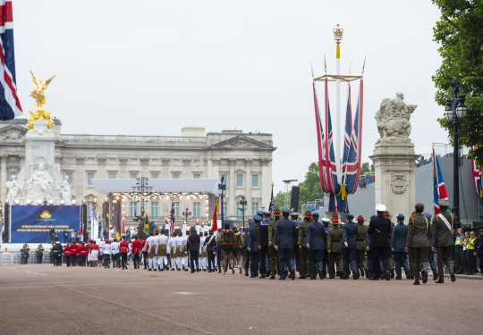 The NZDF contingent takes part in the Queen’s Platinum Jubilee Pageant