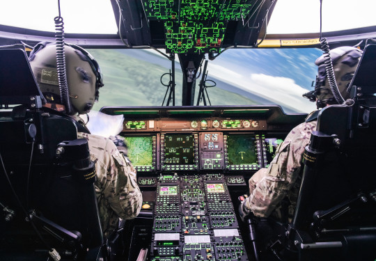 Royal New Zealand Air Force aircrew in the NH90 simulator