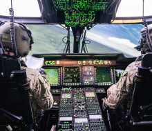 Royal New Zealand Air Force aircrew in the NH90 simulator