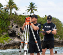NZ Navy Hydrographers surveying the coastal areas of Niue.