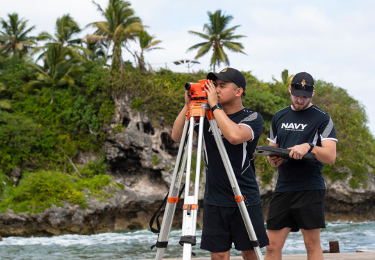 NZ Navy Hydrographers surveying the coastal areas of Niue.