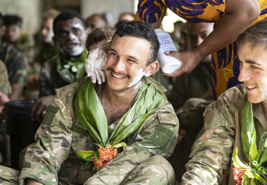 Just before lunch everyone congregated in a building to take part in a sevusevu ceremony, where the OCS formally thanked the village.