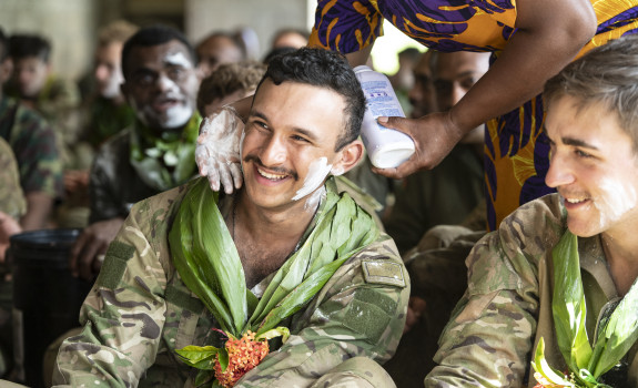 Just before lunch everyone congregated in a building to take part in a sevusevu ceremony, where the OCS formally thanked the village.