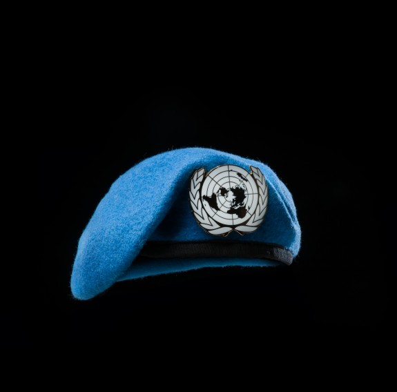 UN Beret on black background