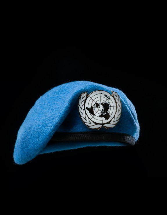 UN Beret on black background