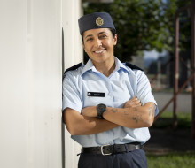 Aircraftman Kodi Barlow completed the 12-week recruit course at Base Woodbourne
