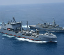 HMNZ Ships Aotearoa and Te Mana take part in Exercise Bersama Lima in Malaysian waters.