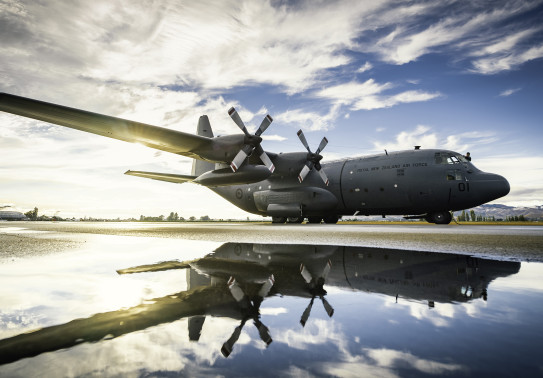 C 130H Hercules NZ7001 on Exercise Nocturnal Reach RNZAF Base Woodbourne 2016