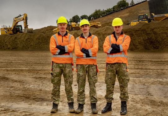 From left to right Sapper Kieran Cropp, Sapper Ryan Hay and Sapper Jared Greenfield are some of the staff who have worked on the project.