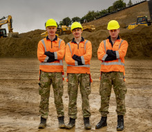From left to right Sapper Kieran Cropp, Sapper Ryan Hay and Sapper Jared Greenfield are some of the staff who have worked on the project.