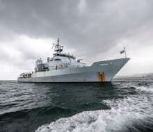 Offshore Patrol Vessel HMNZS Wellington is designed for maritime surveillance and patrol missions in the Pacific and Southern Ocean