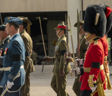 Lieutenant Colonel Gerling in the Commonwealth marching contingent at Wellington Barracks in London
