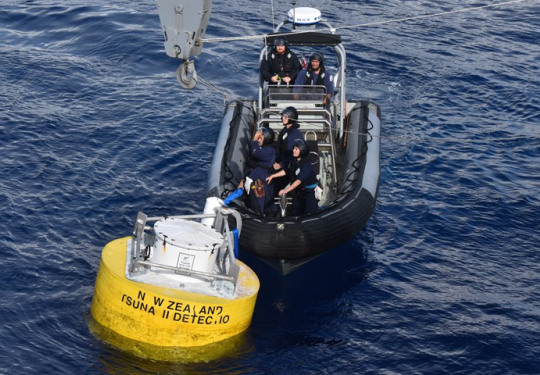 Navy retrieves drifting Pacific tsunami buoy