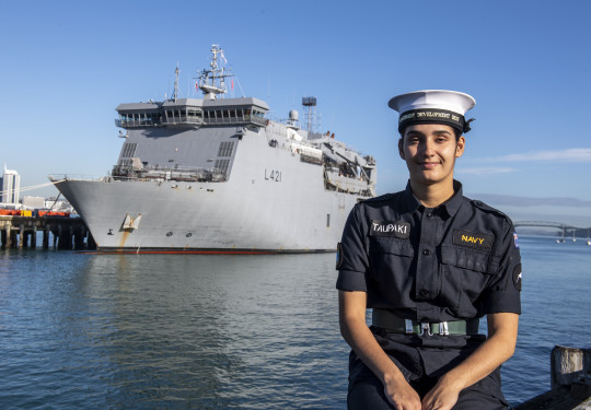 Ordinary Seaman Combat Specialist Tayla Taupaki has just completed her Basic Common Training and is looking forward to the next phase of her Navy career