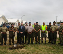 Personnel from HMAF, NZDF, the New Zealand High Commission in Tonga, the building contractor and the principal Architect attend the ground breaking ceremony for the new HMAF Leadership Centre being built in partnership with the New Zealand Ministry of For