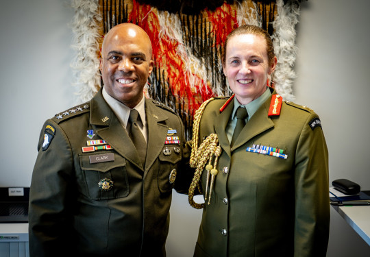 General Ronald P. Clark, Commanding General of United States Army Pacific and Major General Rose King, Chief of the New Zealand Army