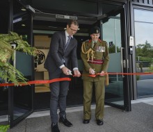 Photo 1. Mil Health & Performance Centre in Burnham   opening ribbon cutting Minister and Surg General.s