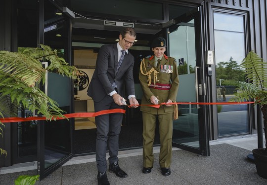 Photo 1. Mil Health & Performance Centre in Burnham   opening ribbon cutting Minister and Surg General.s