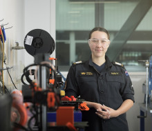 Midshipman Jess Layburn at the University of Canterbury.