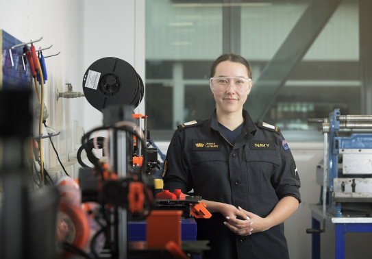 Midshipman Jess Layburn at the University of Canterbury.