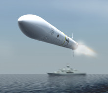Artist impression of a Sea Ceptor missile being launched from a ship