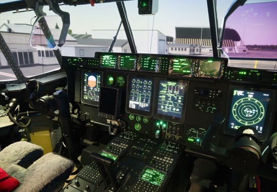 Inside the new C-130J Hercules simulator, which is designed to replicate the cockpit and flight environment with high realism