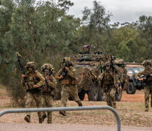 NZ Army soldiers clearing buildings as part of an offensive action during Exercise Talisman Sabre