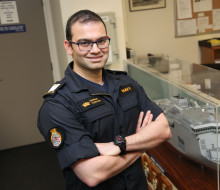 Midshipman / Doctor Nikhilesh Todkari at HMNZS Olphert reserve unit, Petone