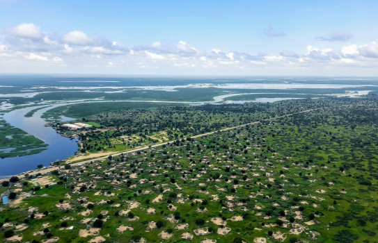 The town of Bor, bounded by the White Nile