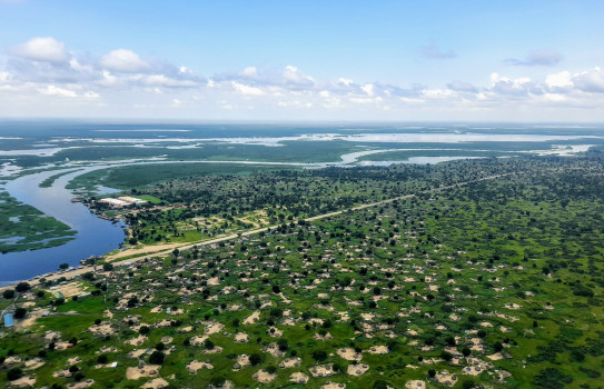 The town of Bor, bounded by the White Nile