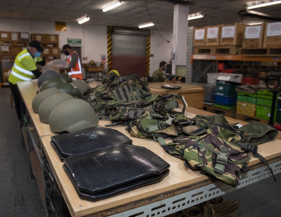 Equipment such as body armour and helmets were packaged by our personnel to support Ukraine.