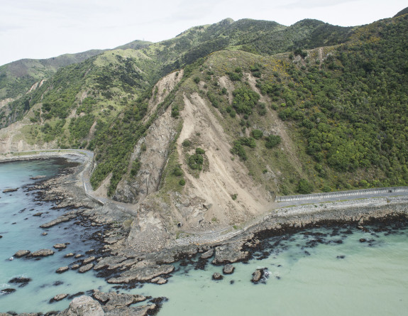 Damage to infrastructure following earthquake on 14 Nov 16 near Kaikoura coast