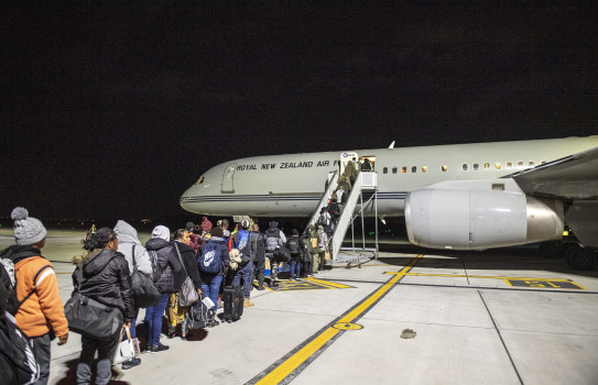More than 1000 Vanuatu nationals departing Auckland from RNZAF Base Whenuapai on a Boeing aircraft
