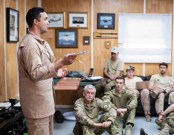 Personnel are provided a briefing