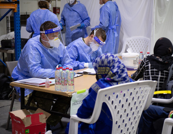 In the Evacuation Handling Centre (EHC) all Australian and New Zealand evacuees are processed and any medical needs are addressed before their flight back towards Australia or New Zealand.