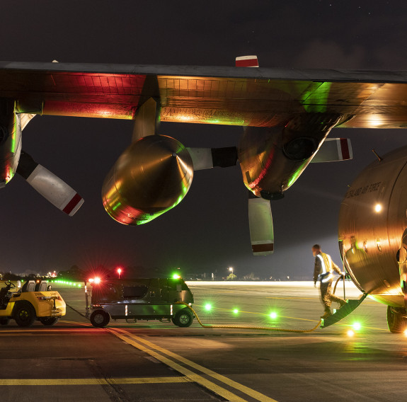 Royal New Zealand Air Force personnel returning from Afghanistan touch down in Base Auckland.