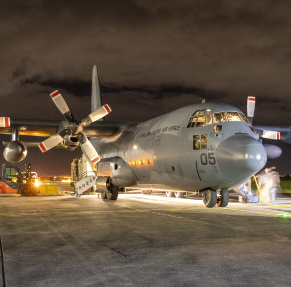 Royal New Zealand Air Force personnel returning from Afghanistan touch down in Base Auckland. The Air Force was deployed there to help evacuate New Zealand citizens and visa holders after the Taliban gained control of the country.