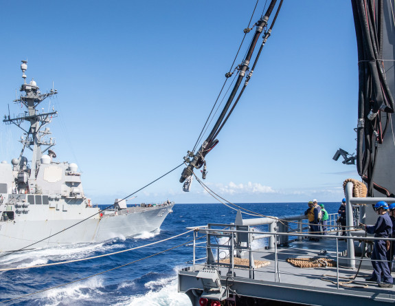 HMNZS Aotearoa and U.S. Navy's USS Sampson complete a replenishment at sea (RAS) near Tonga.