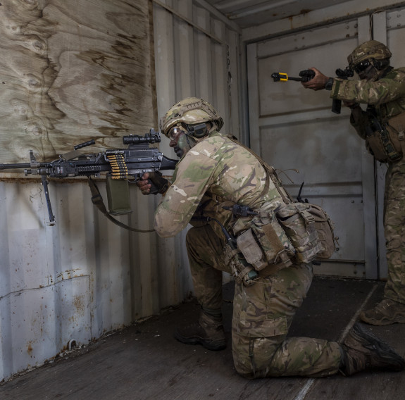 Soldiers set up observation points, and patrolled at all hours of the day.