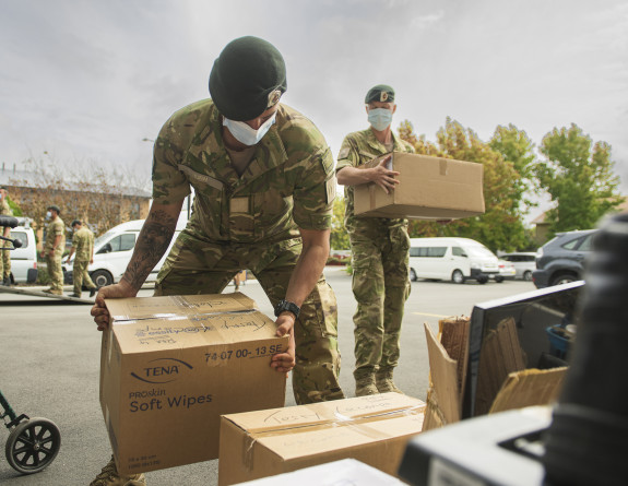 Soldiers helped Rannerdale Village veterans move to their new accommodation, Aldwins House.