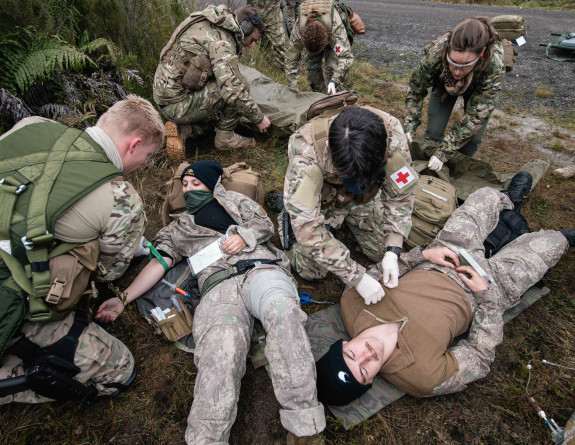Aeromedical training - medical treatment is given in the field